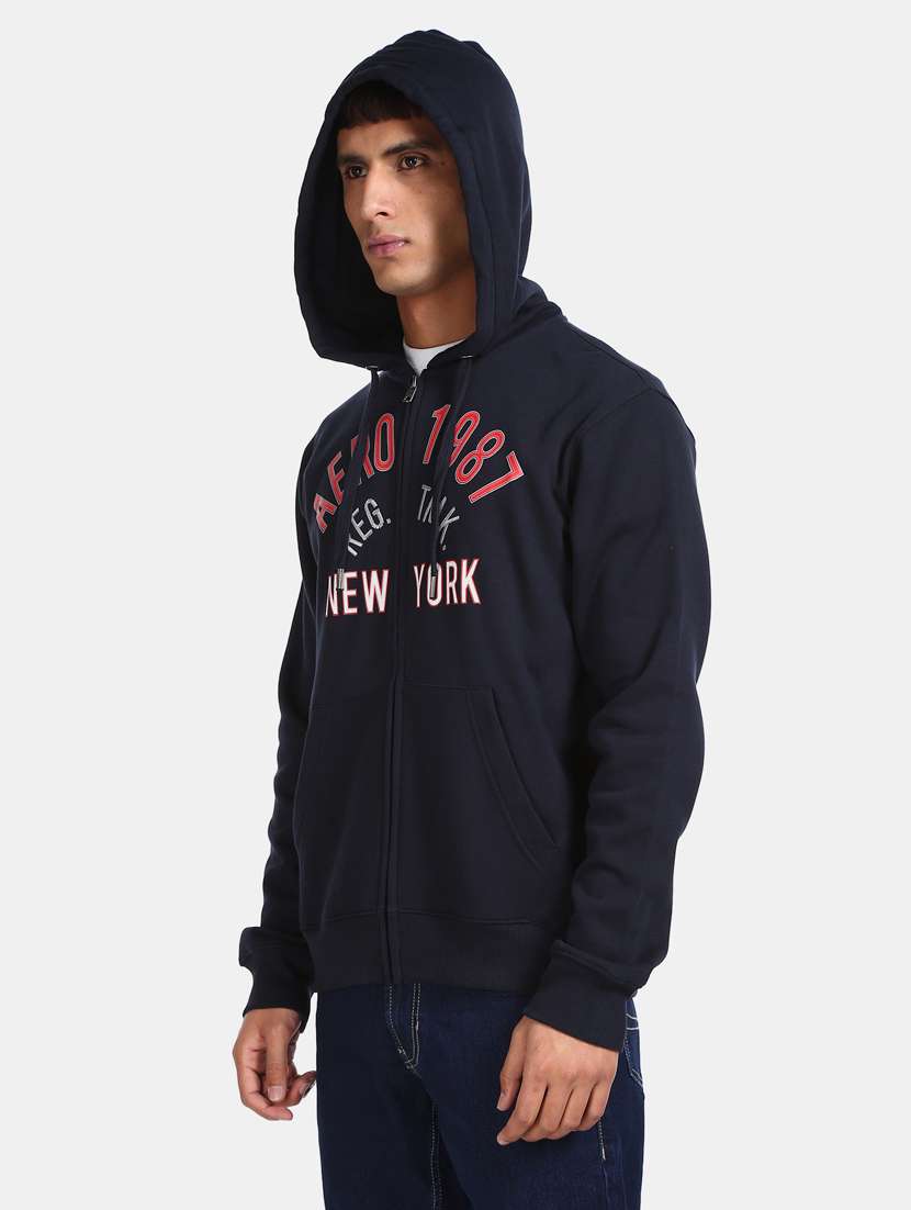 navy blue printed sweatshirt - 17708907 - Zoom Image - 0