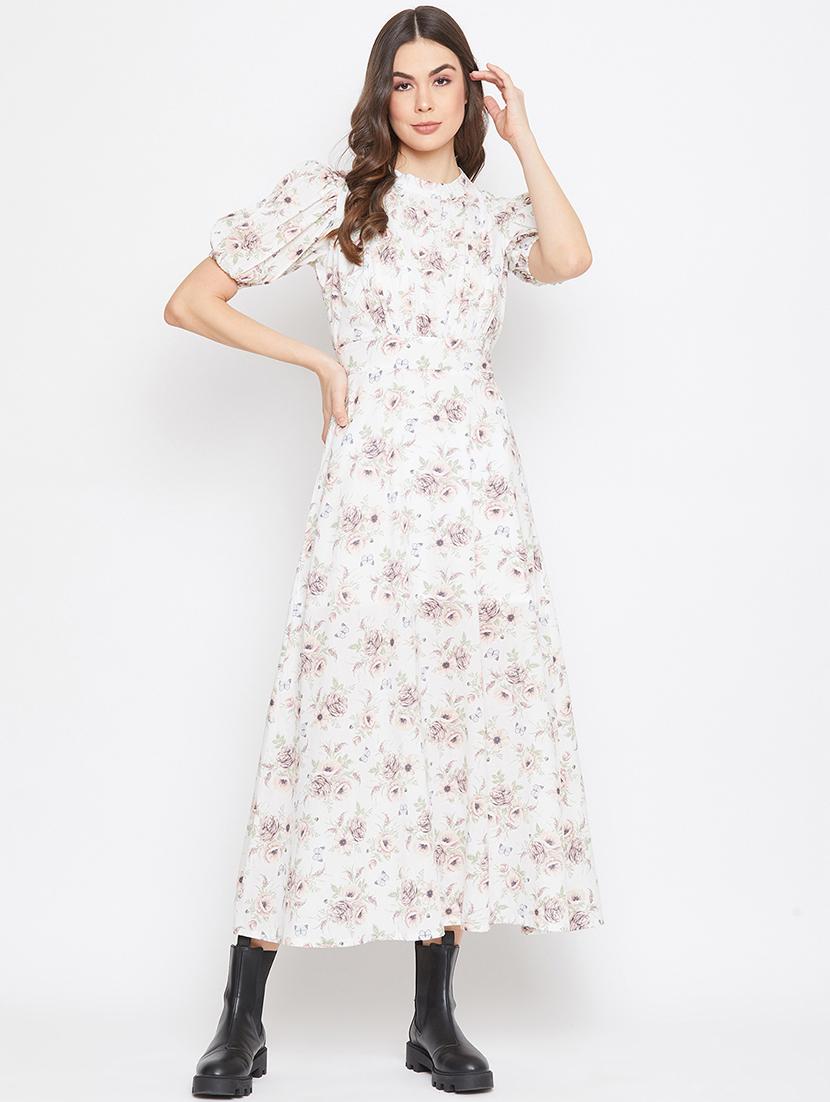 puff sleeved floral maxi dress - 17709280 -  Zoom Image - 0