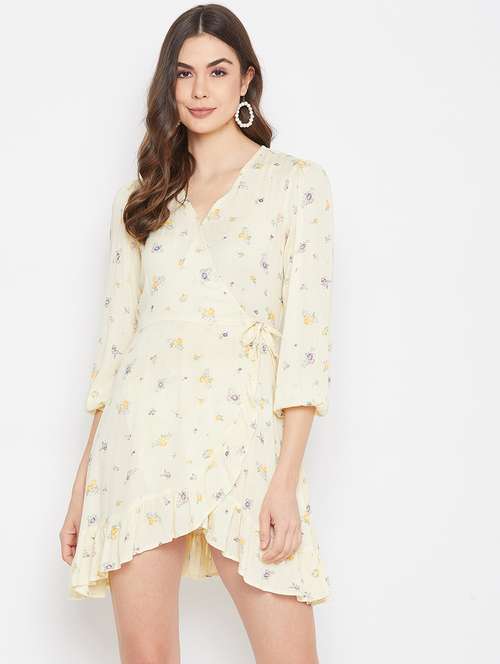 tie front floral wrap dress - 17709282 -  Standard Image - 0