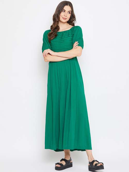 boat neck solid maxi dress - 17709283 -  Standard Image - 0