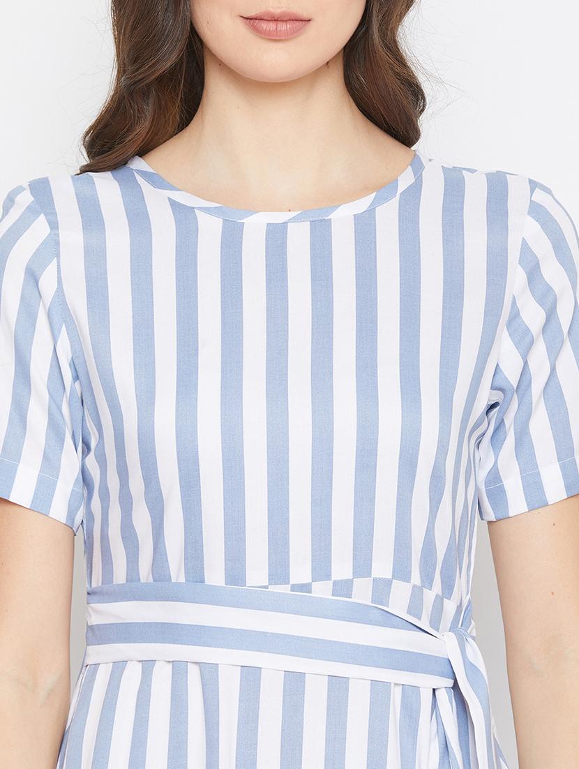 tie front striped maxi dress - 17709287 - Standard Image - 3