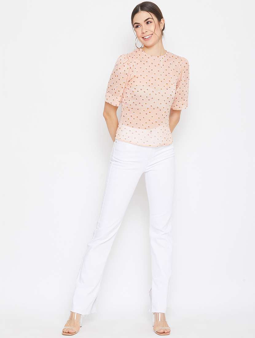 round neck floral top  - 17709300 -  Standard Image - 3