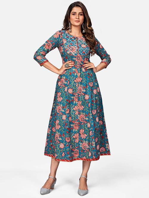 kalamkari anarkali ethnic dress - 17709329 - Standard Image - 0