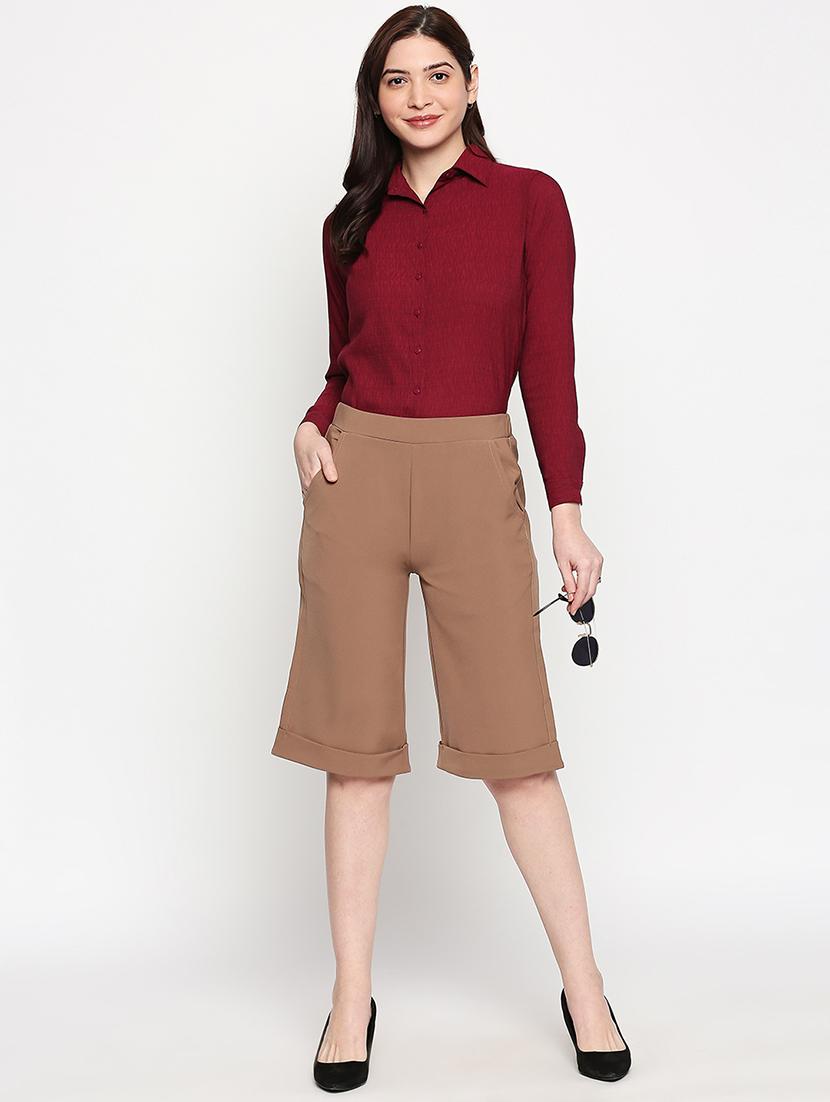 maroon solid regular shirt - 17709506 -  Standard Image - 3