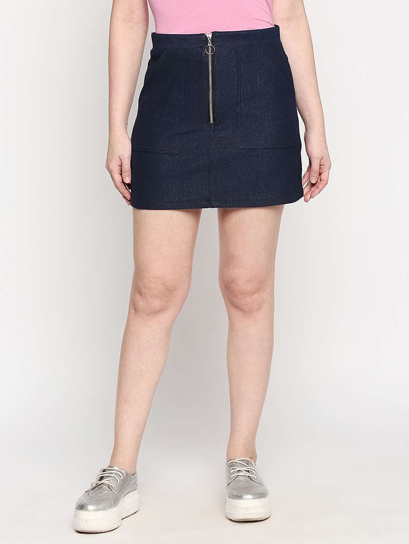 high rise denim skirt - 17709552 - Zoom Image - 0