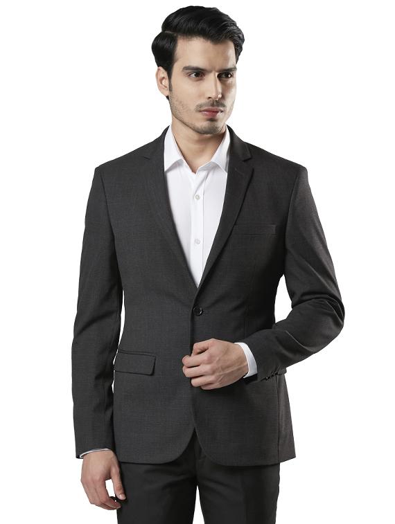 black self design single breasted formal blazer - 17709665 -  Zoom Image - 0