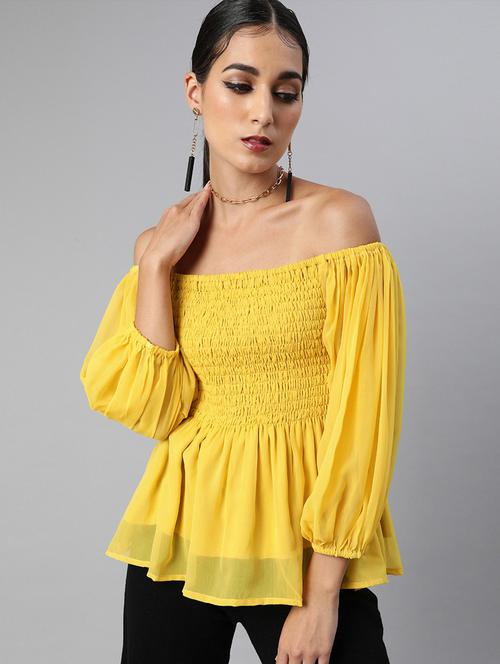 women's peplum off shoulder top - 17710082 - Standard Image - 0