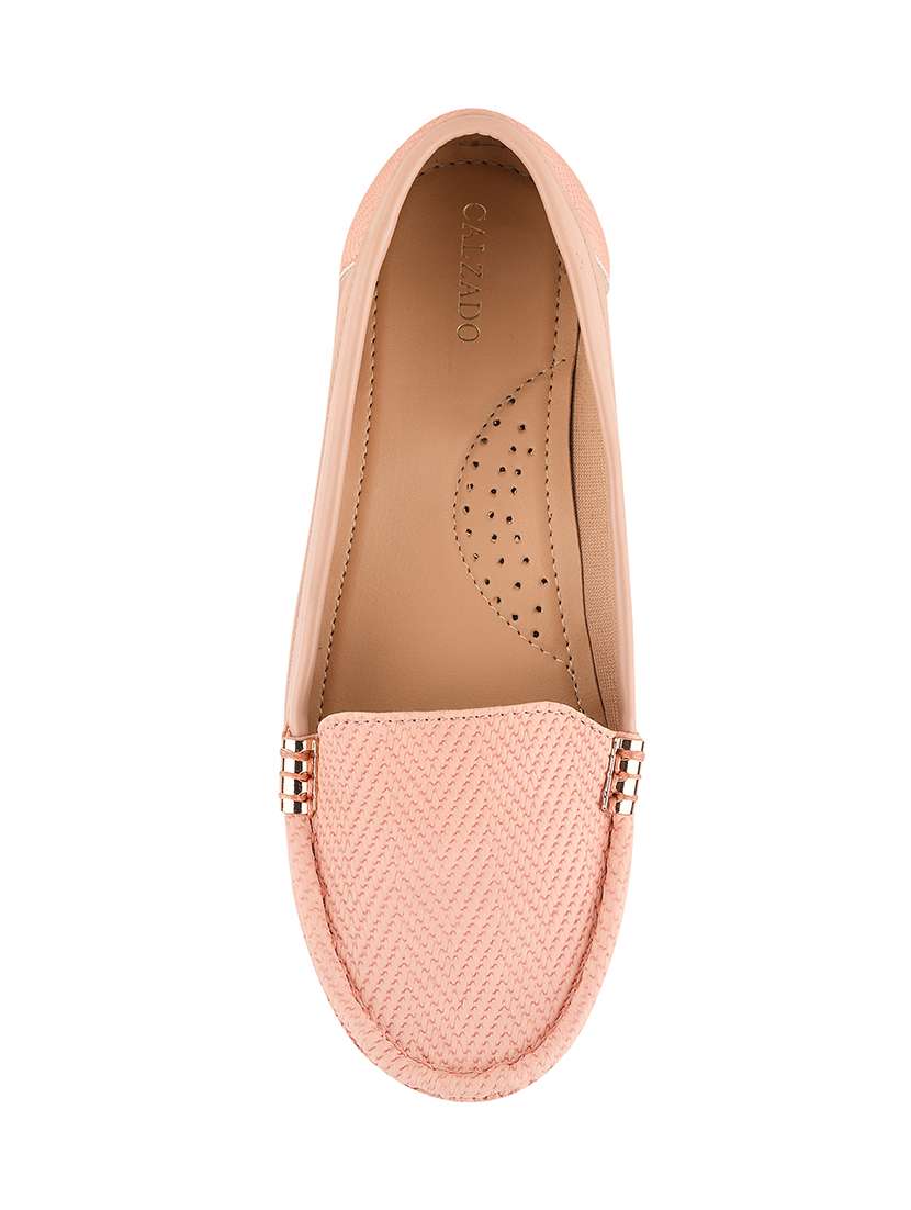 pink synthetic slip on loafers - 17710126 -  Standard Image - 3