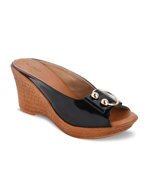 black slip on wedge - 17710396 - Standard Image - 0