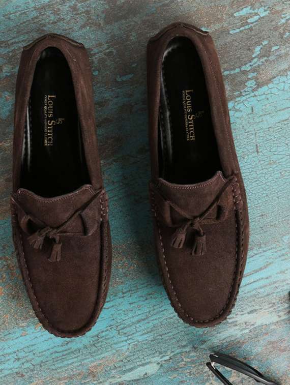 brown slip on  loafer