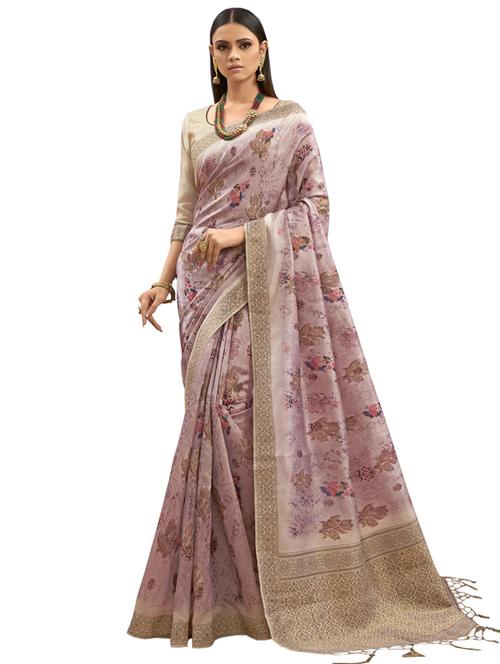 floral printed saree with blouse - 17714778 - Standard Image - 0