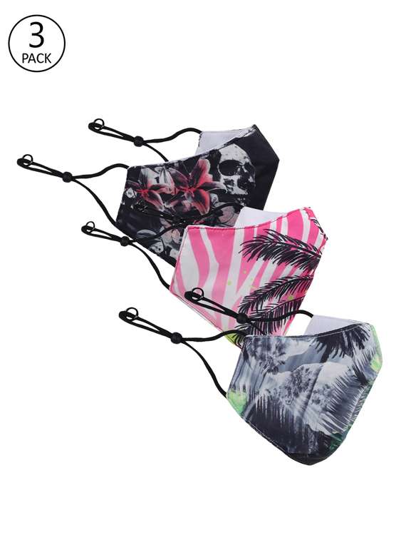 multi colored cotton printed men mask pack of 3 - 17714995 - Zoom Image - 0