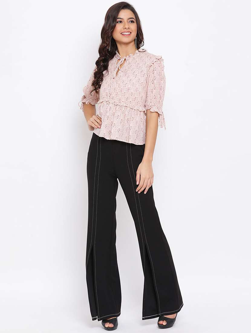 women's peplum tie-up neck top - 17715118 -  Standard Image - 3