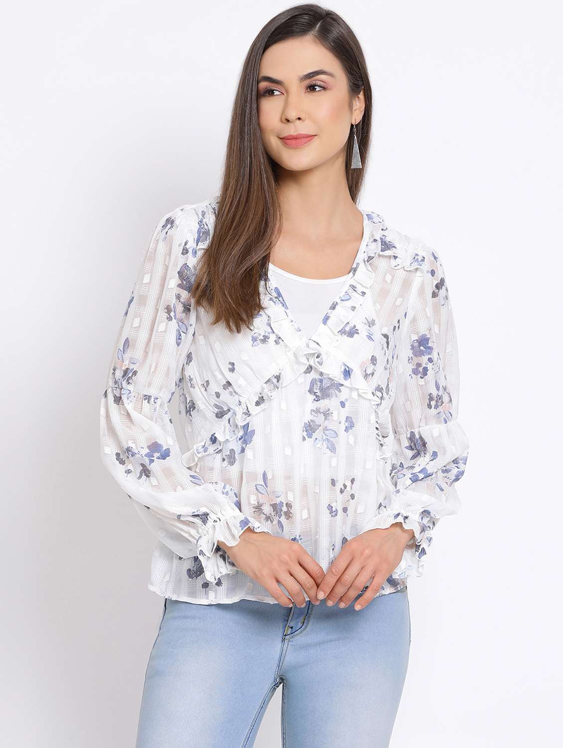 women's peplum v neck top
