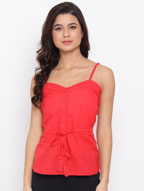 women's straight shoulder strap top - 17715212 - Standard Image - 0