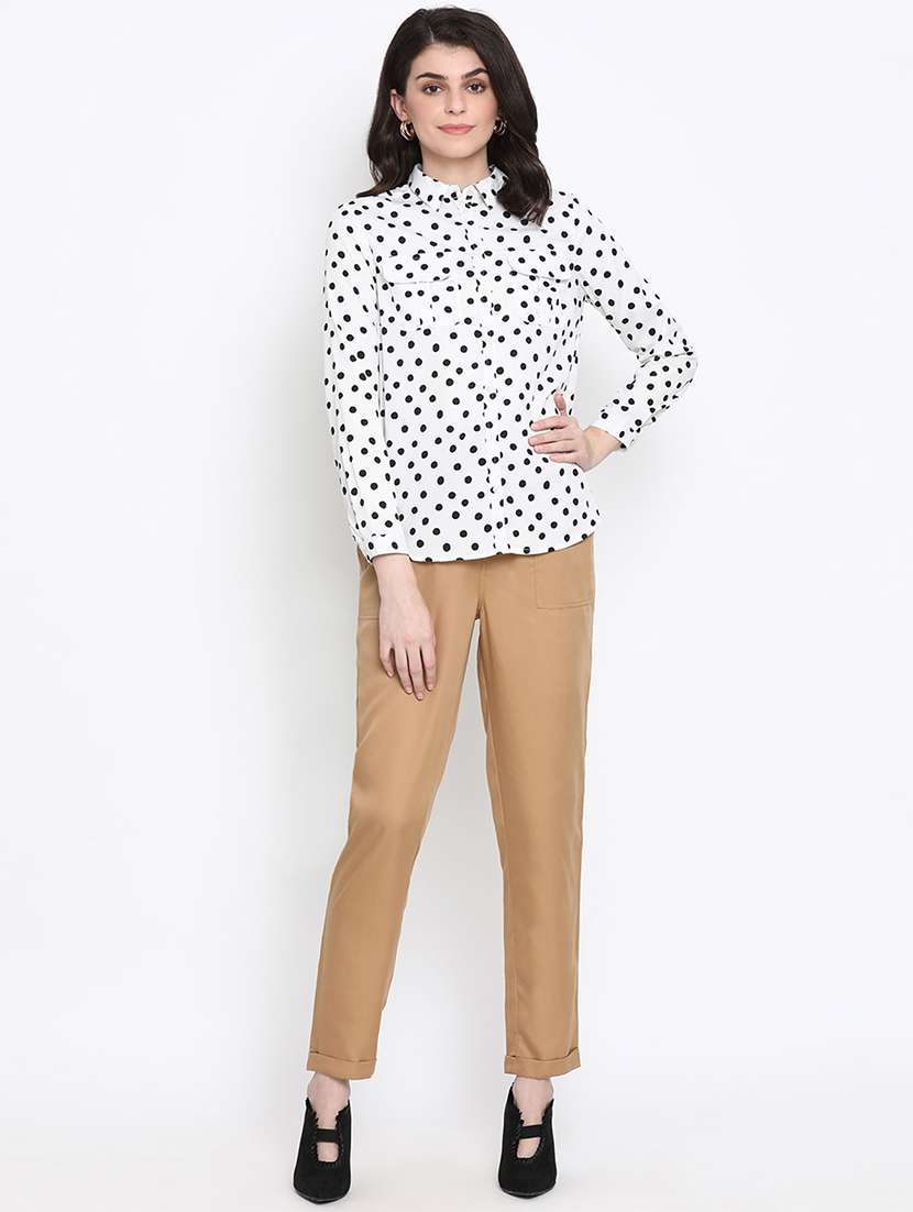 drawstring waist solid trouser - 17715224 - Standard Image - 3