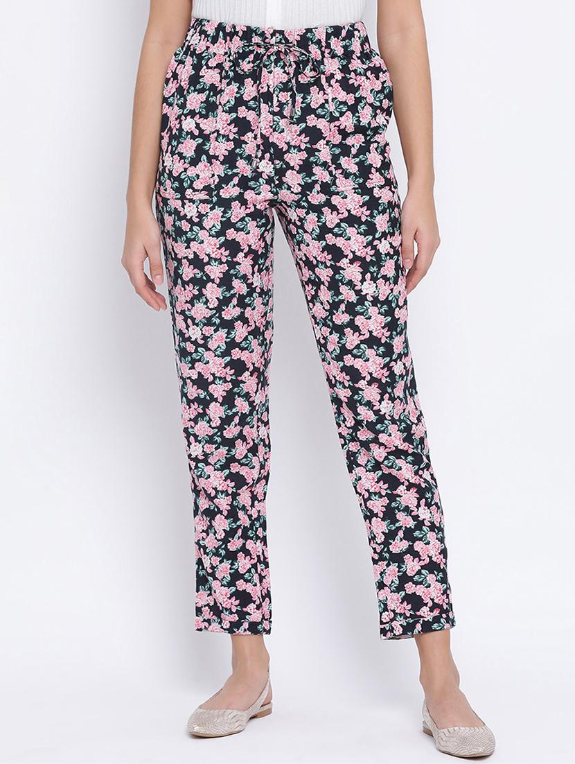 drawstring waist floral trouser - 17715225 - Zoom Image - 0
