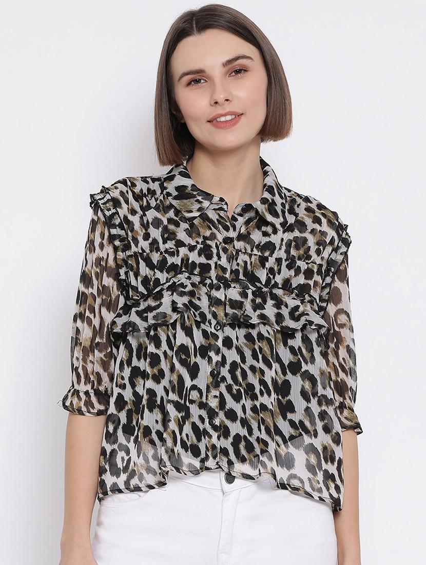 ruffle detail floral top  - 17715267 -  Zoom Image - 0
