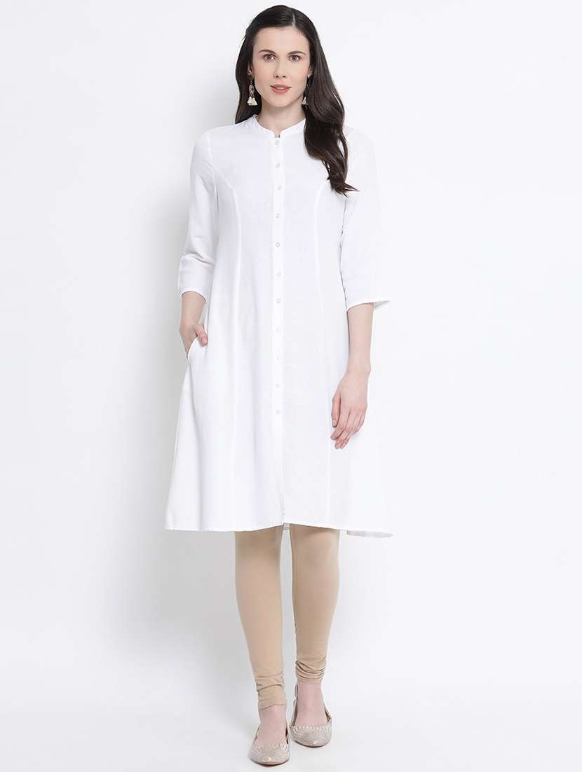 mandarin neck solid tunic