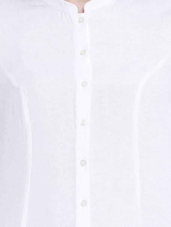 mandarin neck solid tunic - 17715327 -  Standard Image - 3