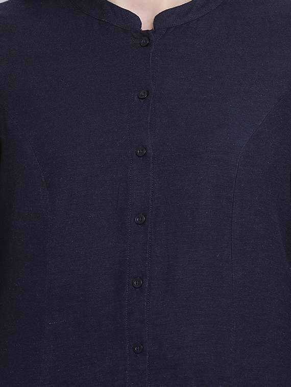 dark blue cotton regular tunic - 17715329 -  Standard Image - 3