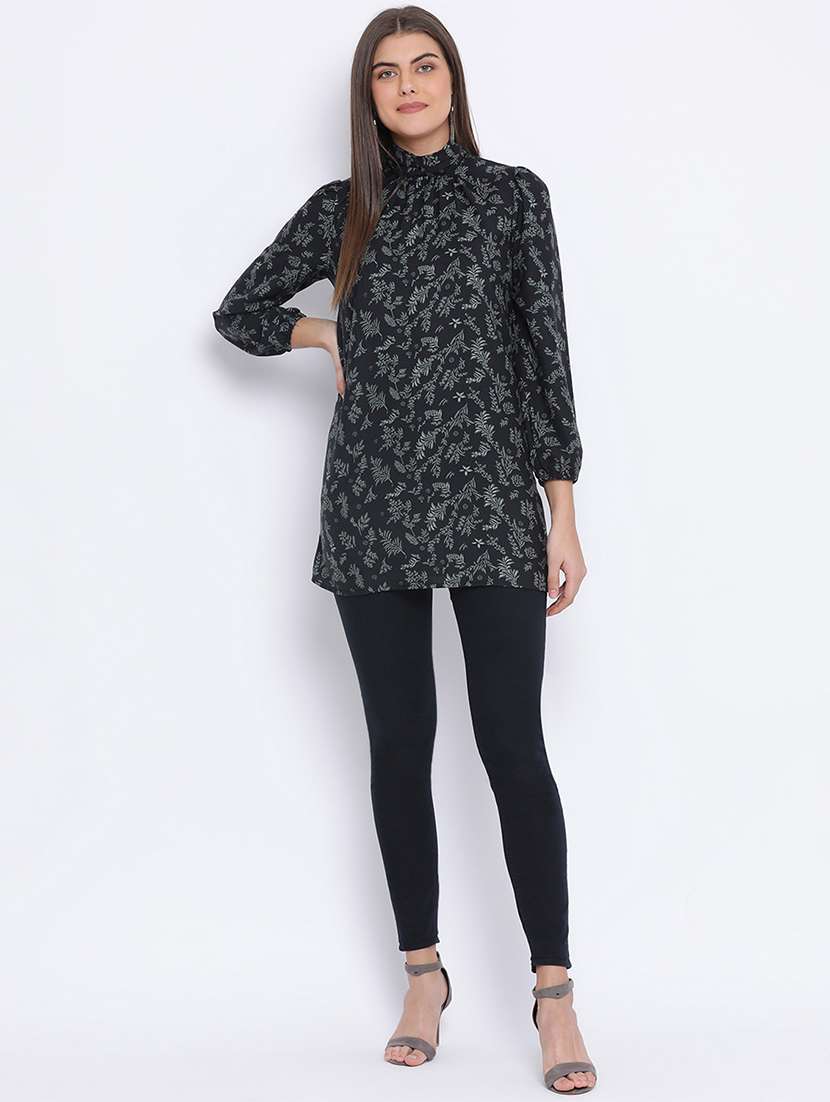 mock neck printed tunic - 17715330 -  Standard Image - 3