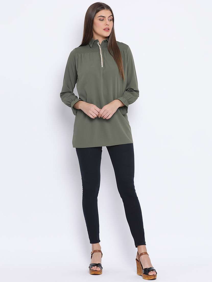 lace detail shirt tunic - 17715334 -  Standard Image - 3