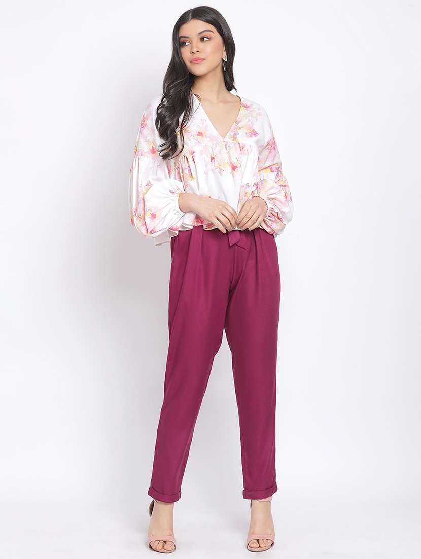 tie front solid pleated trouser  - 17715427 -  Standard Image - 3