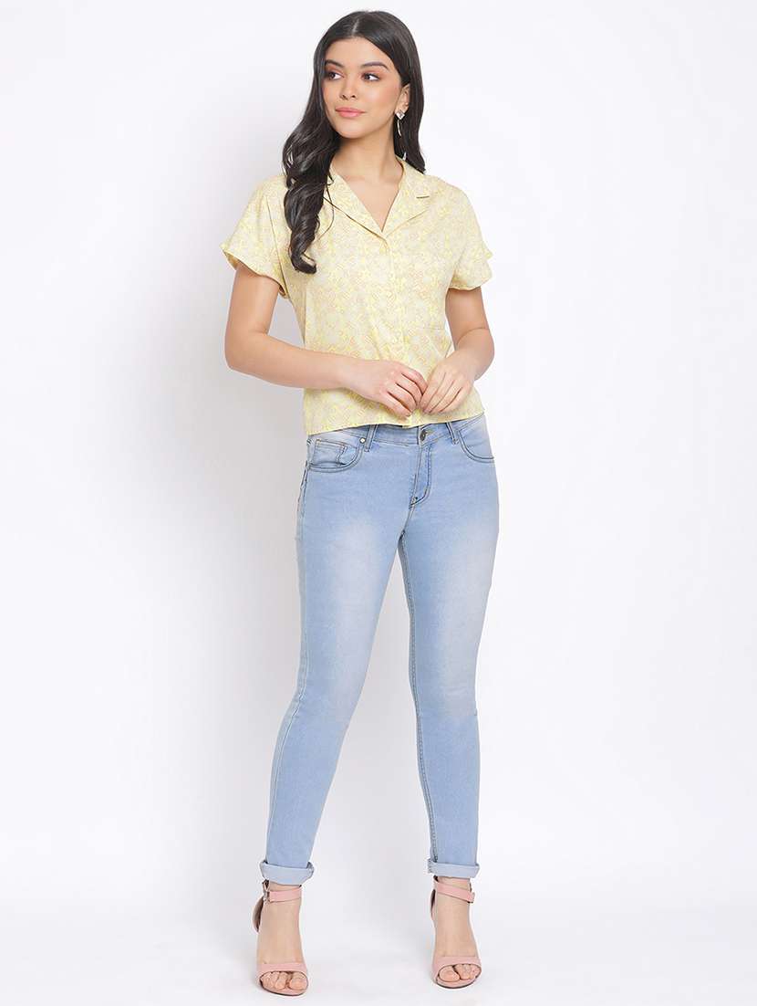 notched collar printed shirt - 17715454 - Standard Image - 3