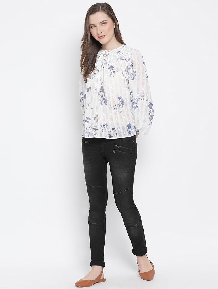 tie up neck floral top - 17715466 - Standard Image - 3