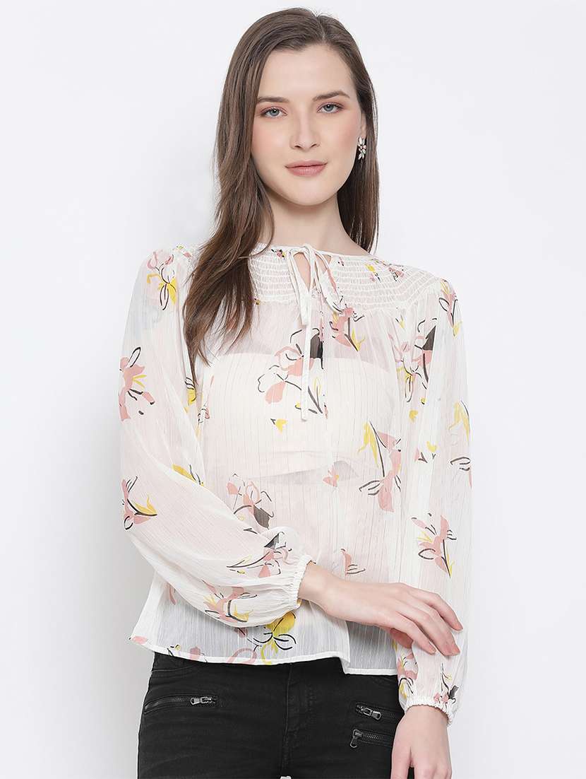 women's straight tie-up neck top - 17715467 -  Zoom Image - 0
