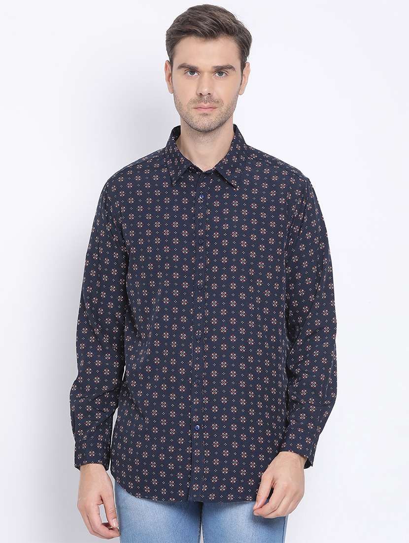 mens micro print casual shirt