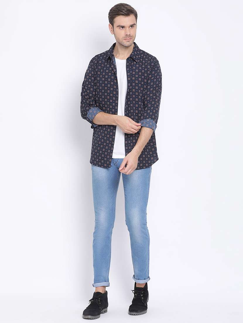 mens micro print casual shirt - 17715521 -  Standard Image - 3