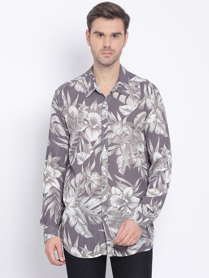 grey floral casual shirt - 17715526 -  Zoom Image - 0