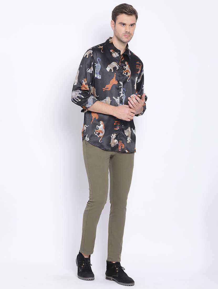 mens animal print casual shirt - 17715531 - Standard Image - 3