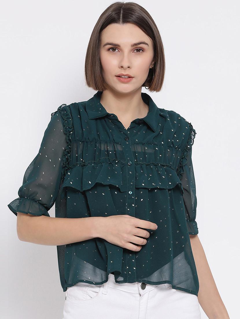 frill detail embellished shirt - 17715598 - Zoom Image - 0