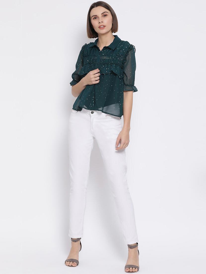 frill detail embellished shirt - 17715598 - Standard Image - 3