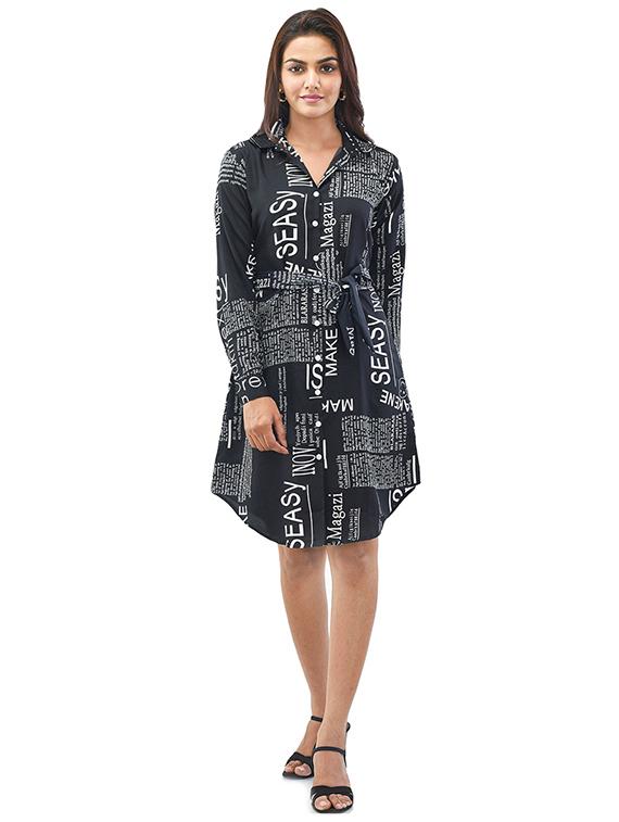 typographic high low dress - 17715611 -  Zoom Image - 0
