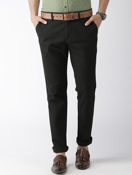 black solid chinos - 17716053 - Standard Image - 0