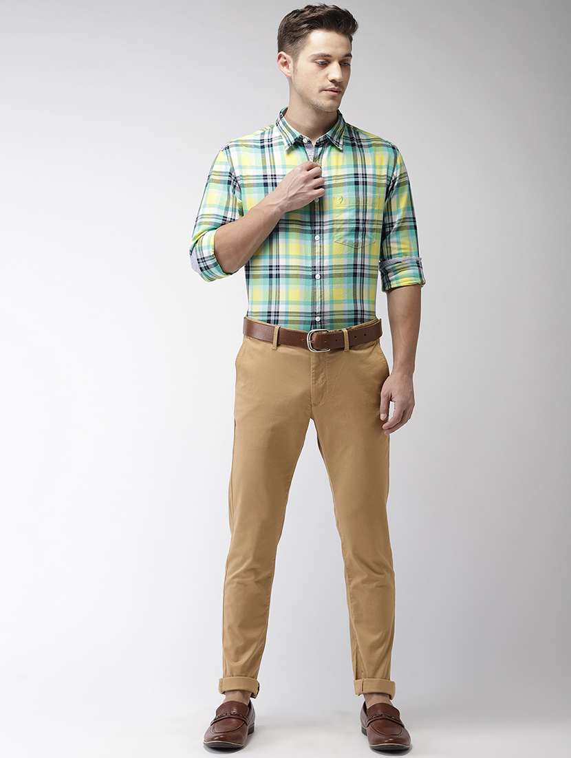 beige solid chinos - 17716057 -  Standard Image - 3