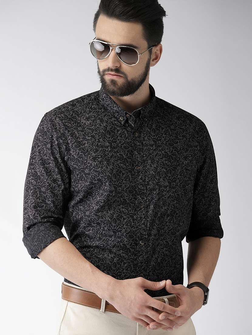 black floral casual shirt - 17716191 - Zoom Image - 0