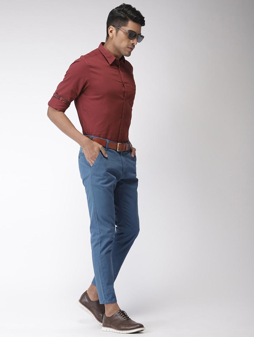 maroon solid casual shirt - 17716264 - Standard Image - 3