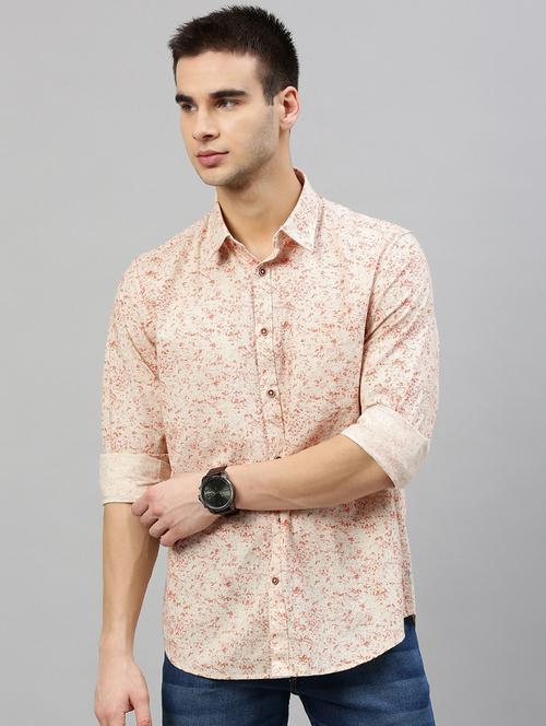orange printed casual shirt - 17716304 - Standard Image - 0