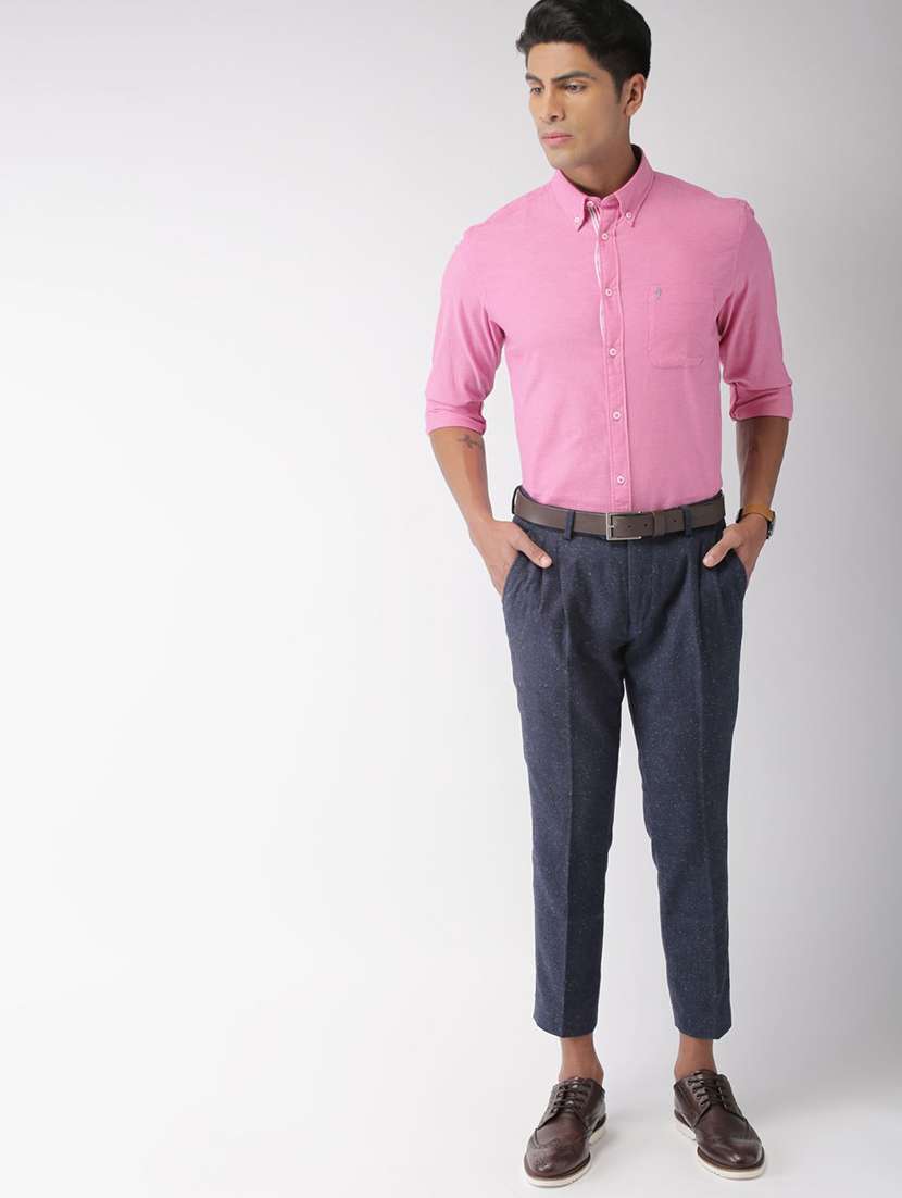 pink solid casual shirt - 17716346 -  Standard Image - 3