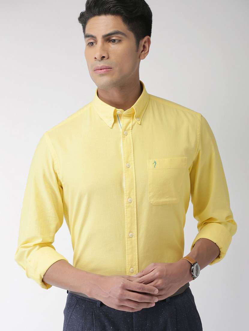 yellow solid casual shirt - 17716351 - Zoom Image - 0