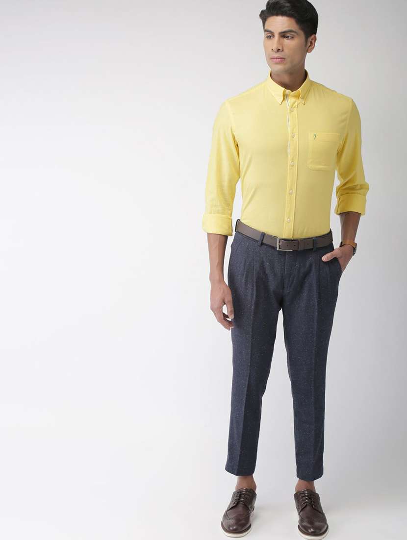 yellow solid casual shirt - 17716351 - Standard Image - 3