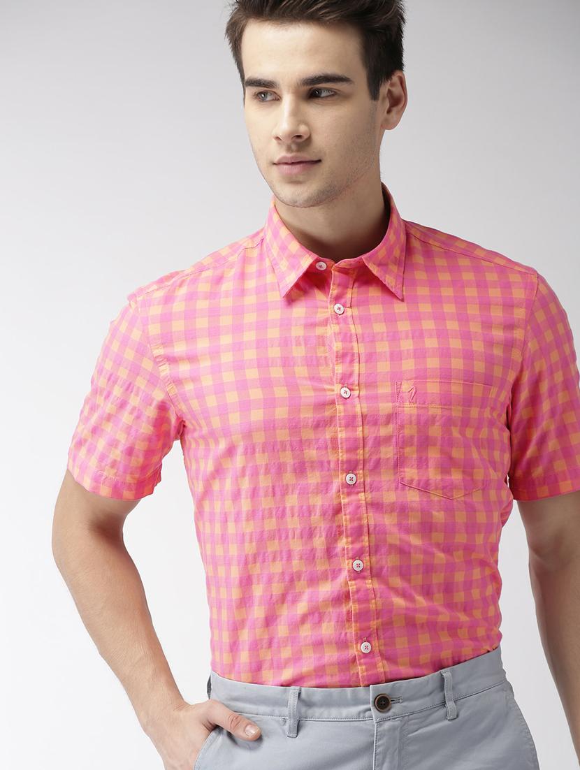 pink checkered casual shirt - 17716364 -  Zoom Image - 0