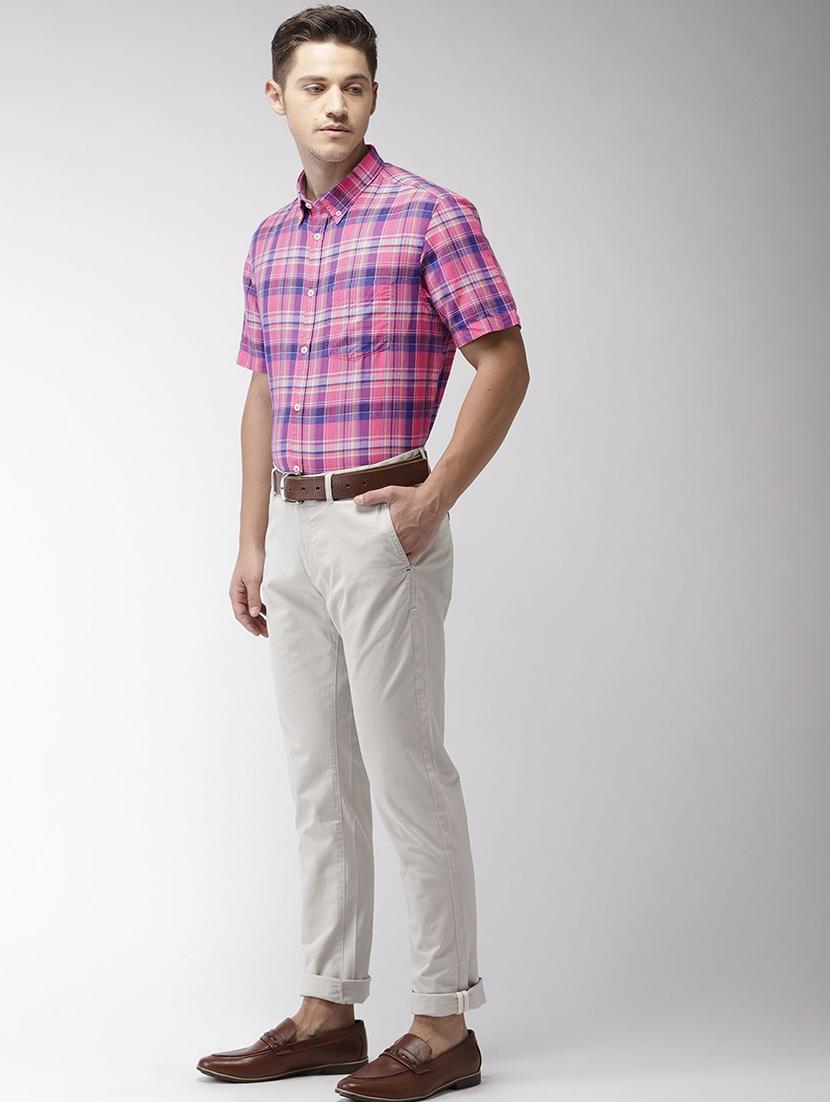 pink checkered casual shirt - 17716401 - Standard Image - 3