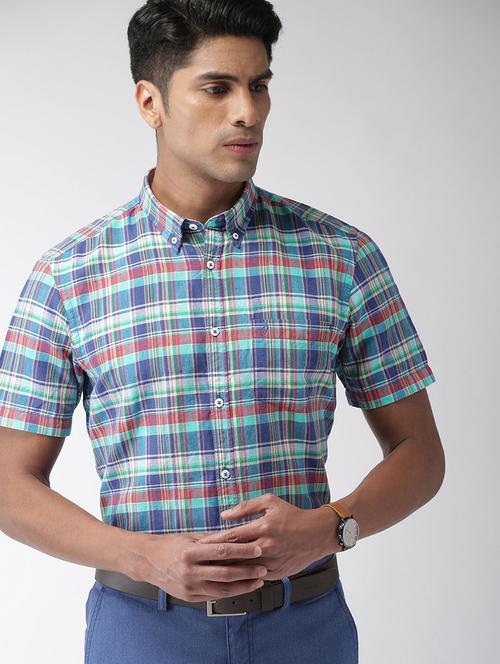 blue checkered casual shirt - 17716403 -  Standard Image - 0