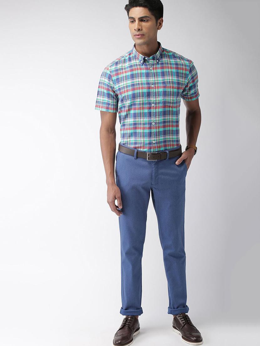 blue checkered casual shirt - 17716403 - Standard Image - 3